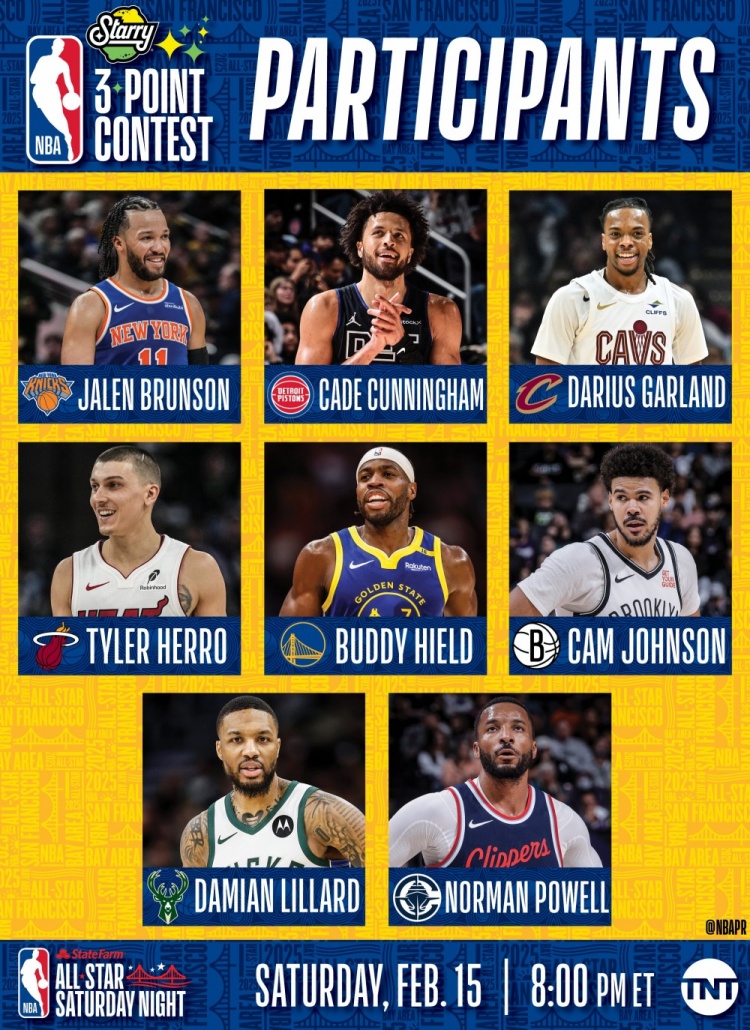 NBA全明星三分大賽名單:利拉德沖擊三連冠 希爾德、康寧漢姆在列