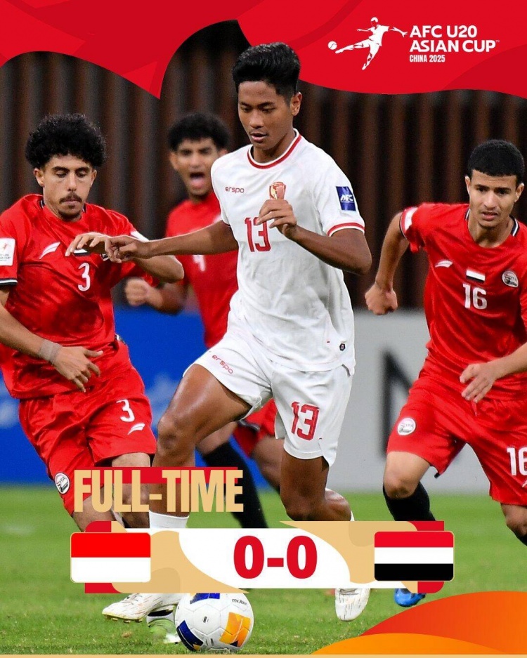  U20亞洲杯：印尼0-0戰平也門(mén)，兩隊分列C組第三、第四