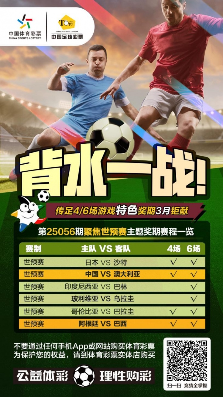  國足背水一戰！傳足特色獎期第25056期聚焦世預賽
